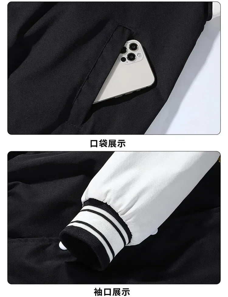 Mens Clothes Loose Fashion Baseball Uniform Outdoor Biker Travel Coat