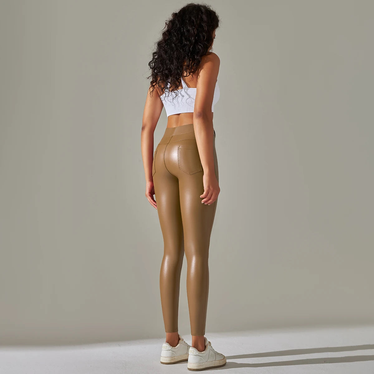 Faux Leather Pants High Waist Push Up Casual Leggings 6 Color