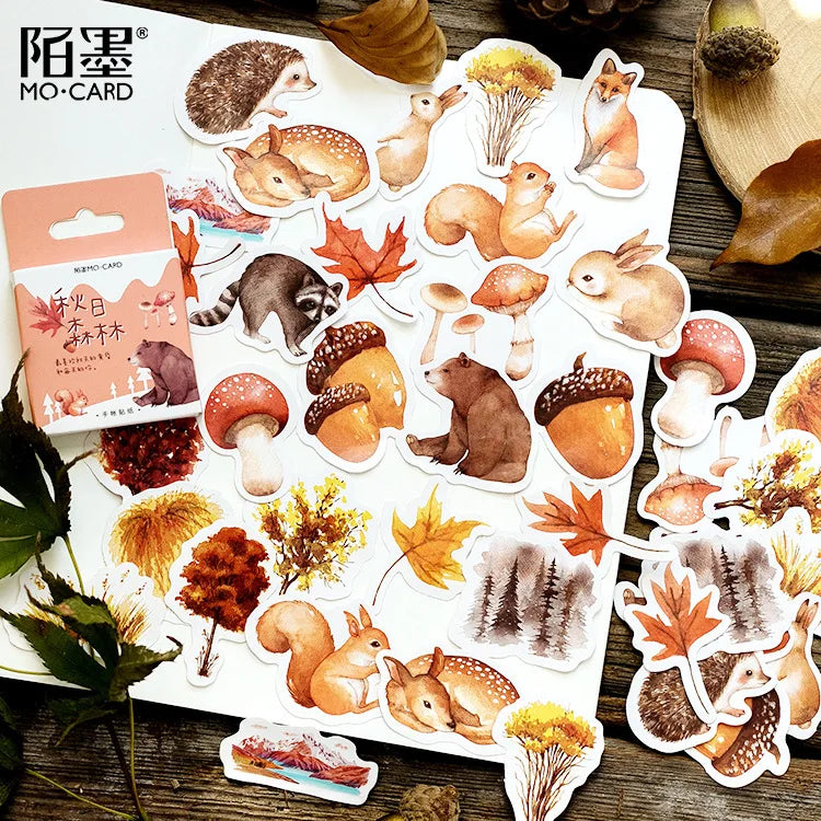 46pcs/set Autumn Flower Sticker Diy Scrapbooking Diary Planner Decoration