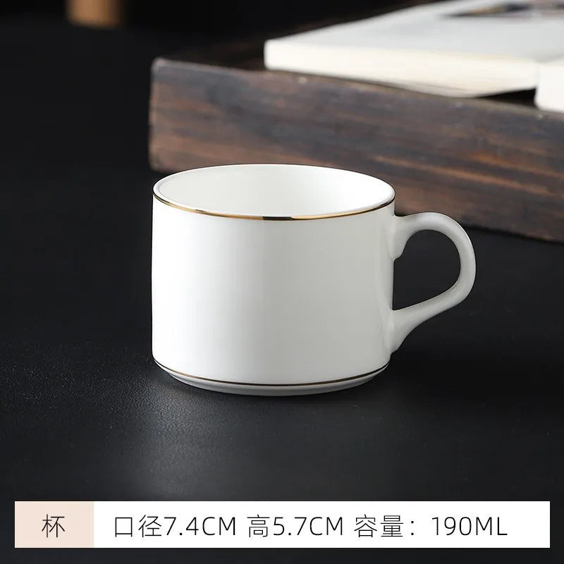 mug Bone china gold edged coffee cup set luxury