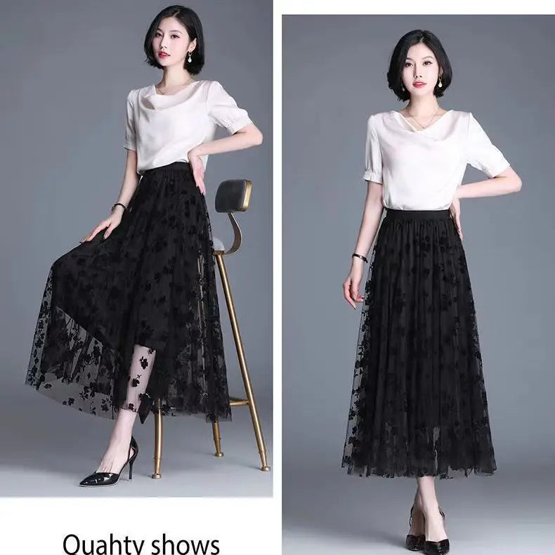 Loose Midi Tulle Skirt