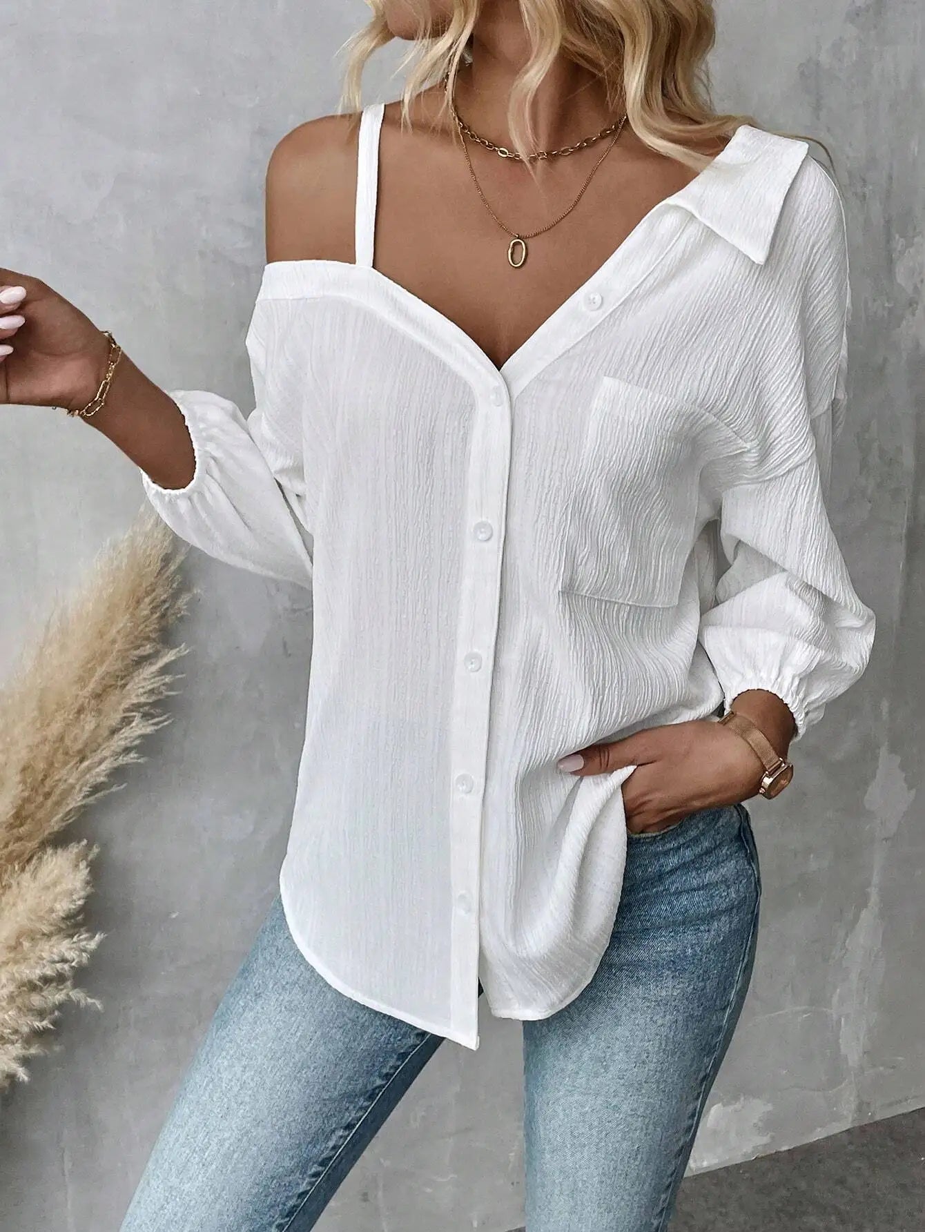 Cardigan Texture Casual Shirts For Women Clothes