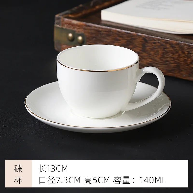 mug Bone china gold edged coffee cup set luxury