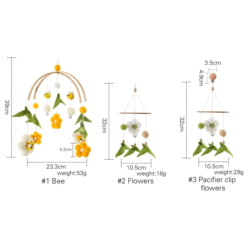 Baby Rattle Toys 0-12Months Newborn Wooden Crib mobile