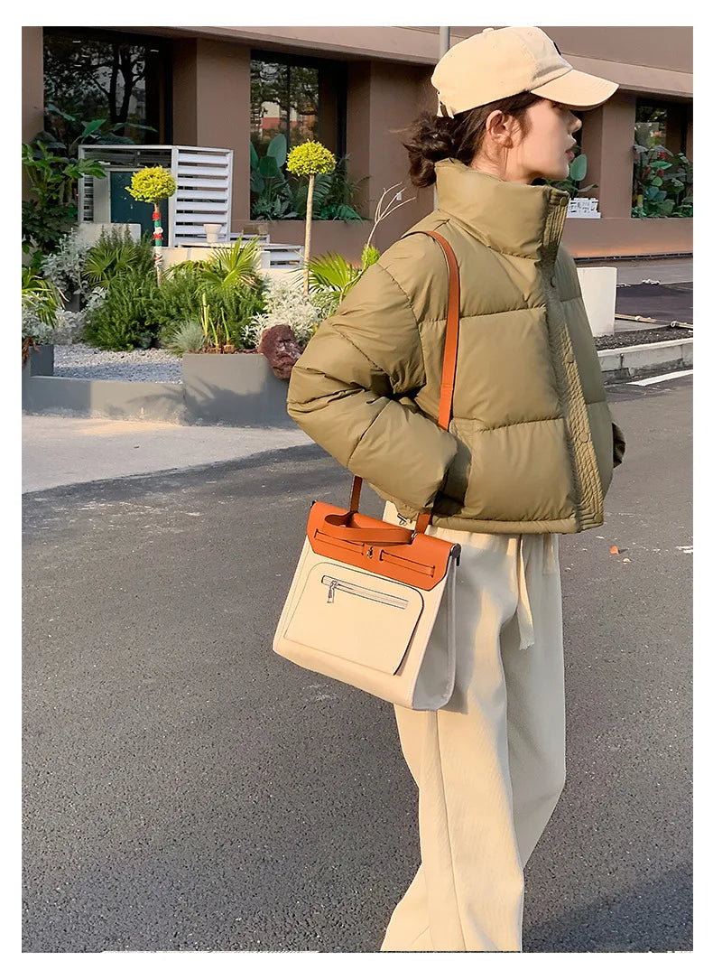 Coat Zipper Puffer Jacket Korean Fashion Cotton-padded Jacket