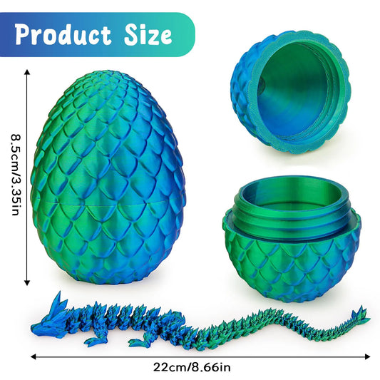 3D Printed Dragon Egg Decor Set Figurine Ornament, Colorful Animal Creative