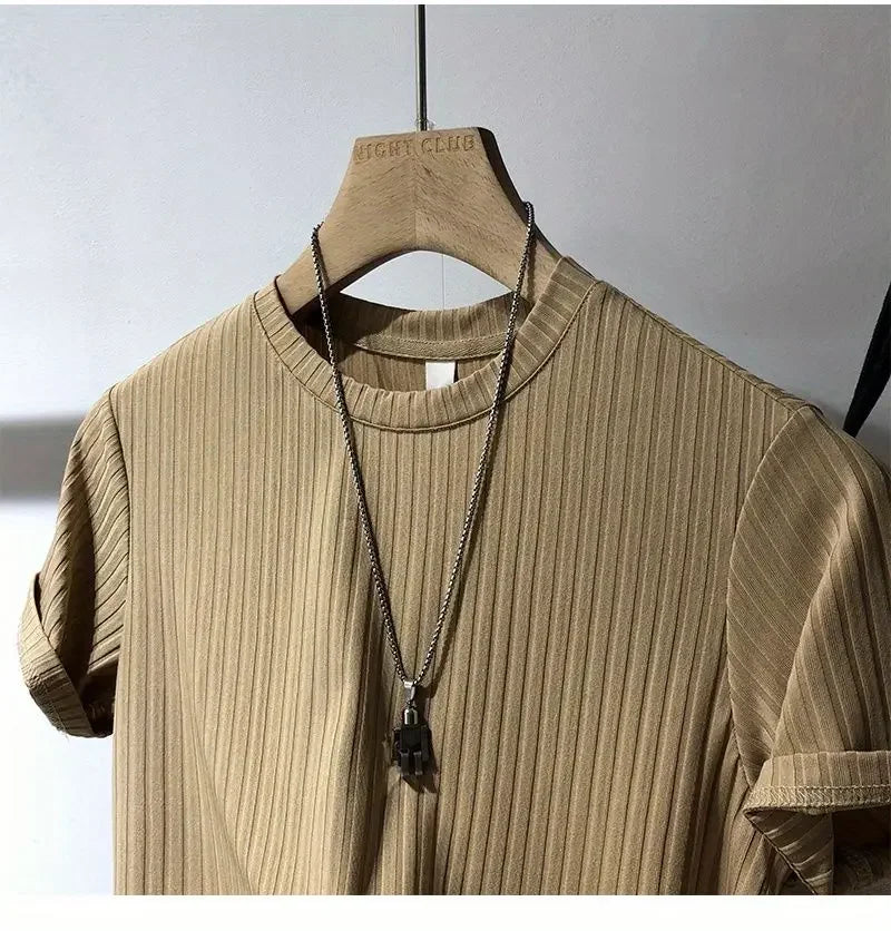 Men's Clothing  Silk Quick Dry Short Sleeve T-Shirt