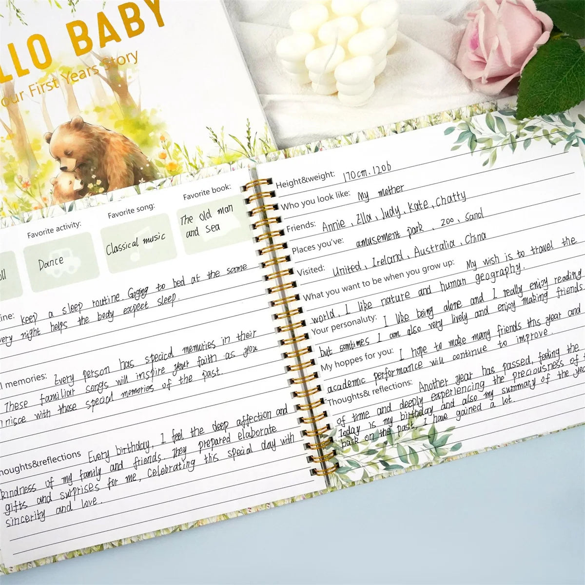 Baby Memory Book Baby Book Keepsake First 5 Years Record