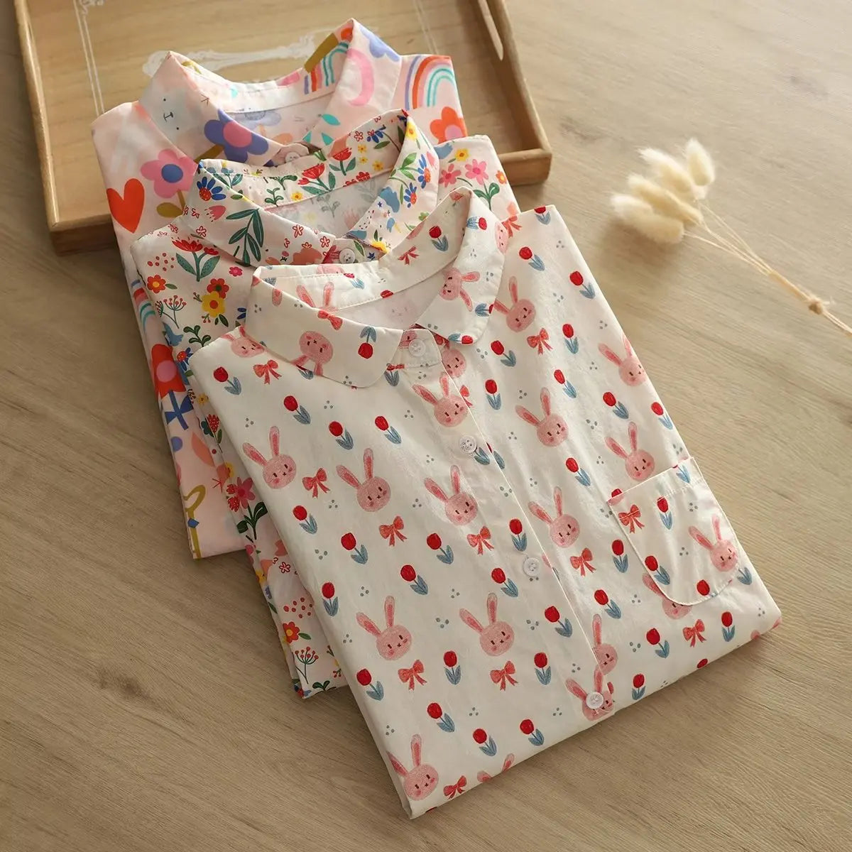 Printed Shirts Cotton Casual Blouses and Tops