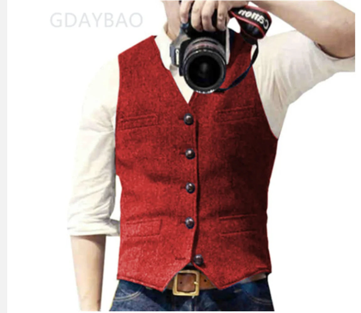 Sleeveless Men Vest Retro Waistcoat Men's Coats Man Coat Male