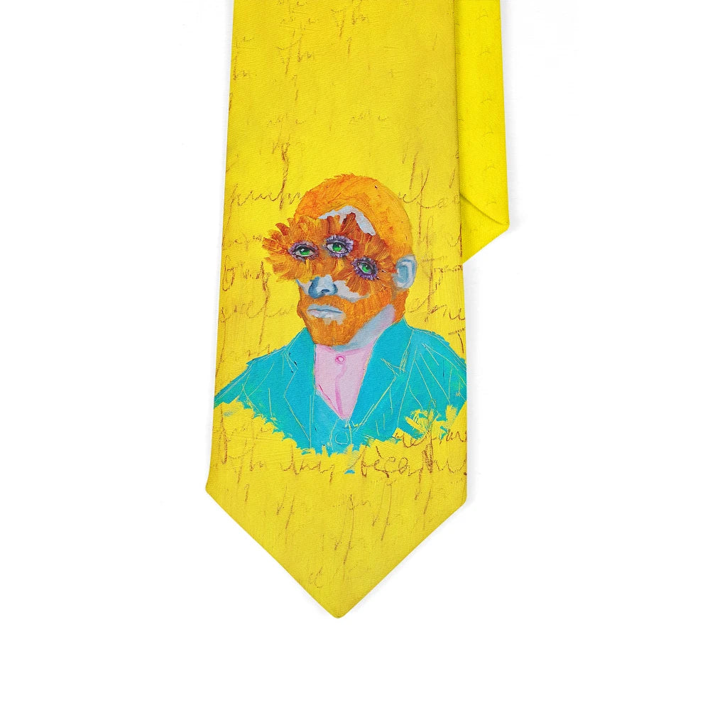 Famous Oil Painting Printed Tie Adult 8cm Wide Narrow Polyester