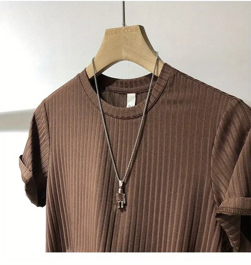 Men's Clothing  Silk Quick Dry Short Sleeve T-Shirt