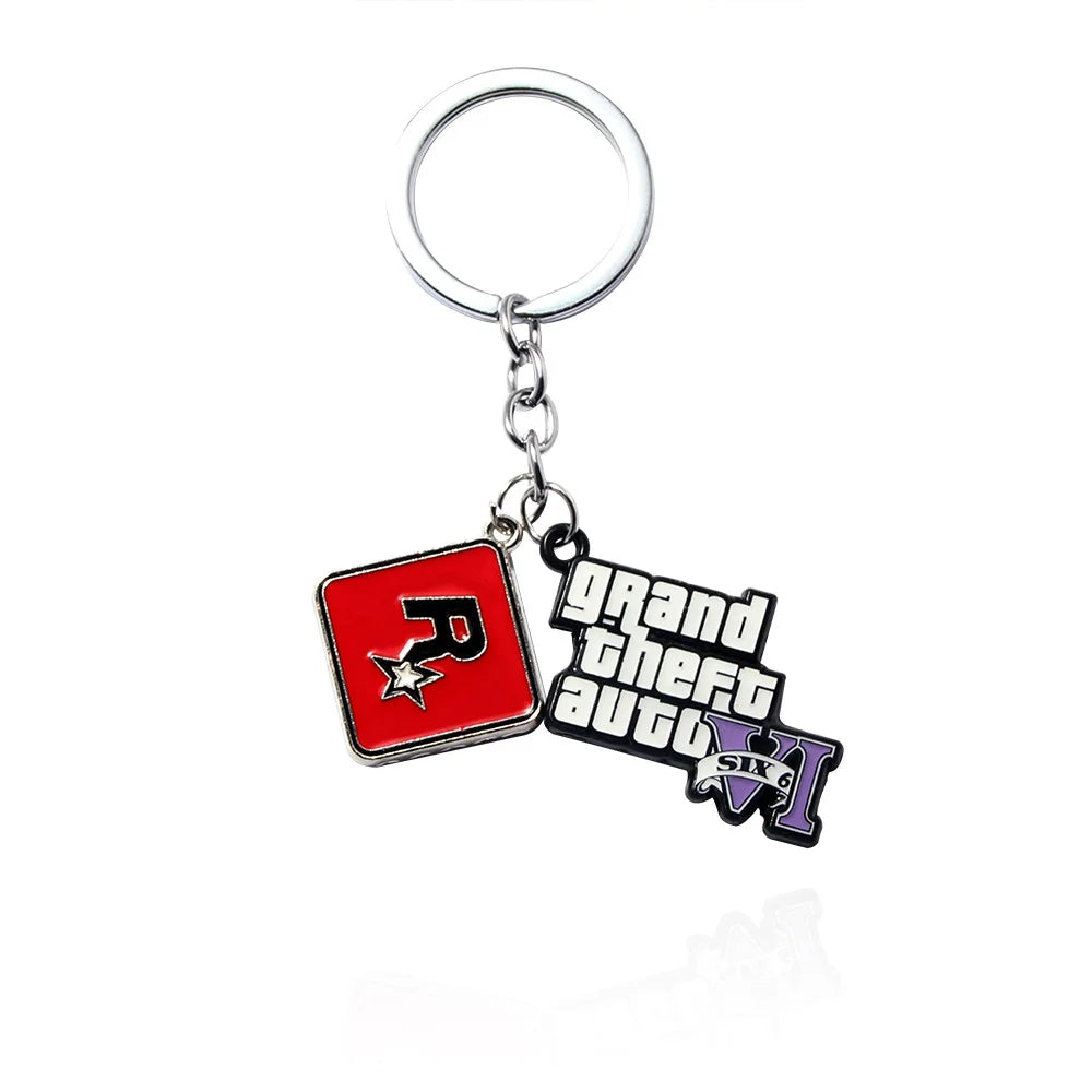 Fashion Jewelry PS4 GTA 5 Keychain Grand Theft Auto V Keyring car pendant Accessories