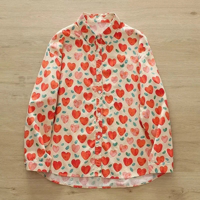 Printed Shirts Cotton Casual Blouses and Tops