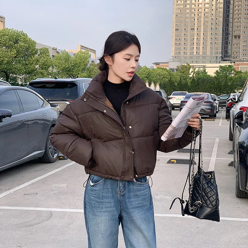 Coat Zipper Puffer Jacket Korean Fashion Cotton-padded Jacket