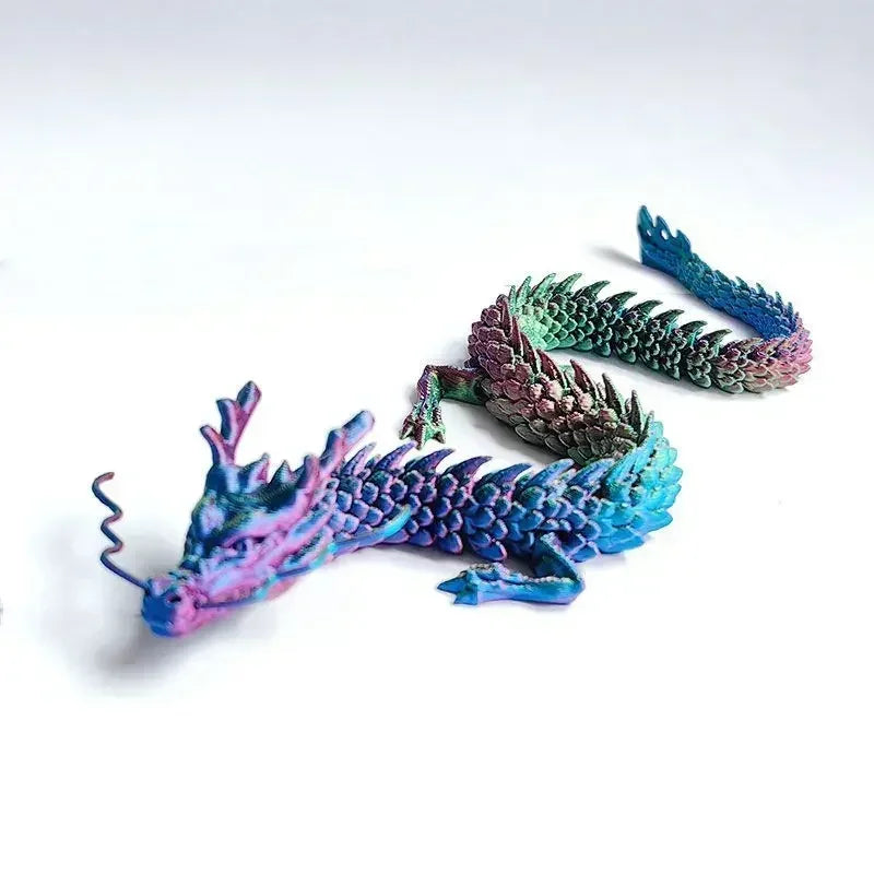 3D Printed Dragon Ornaments Luminous Chinese Long Flexible Articulated