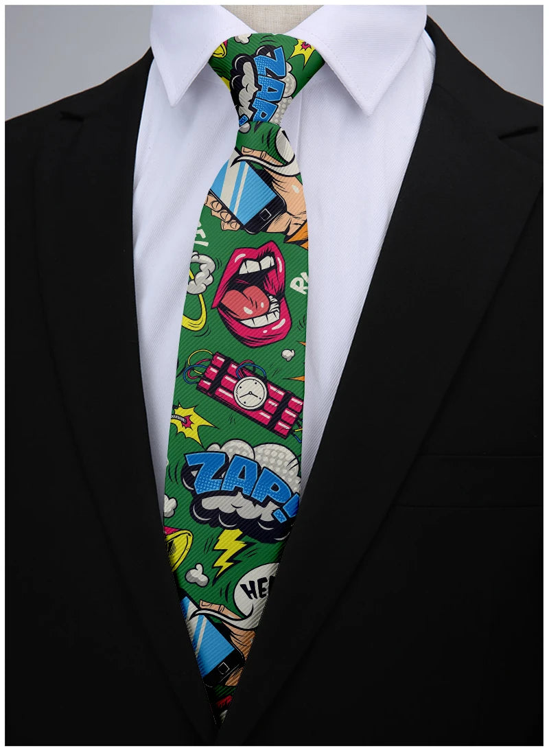 Cartoon printed tie men's casual fashion