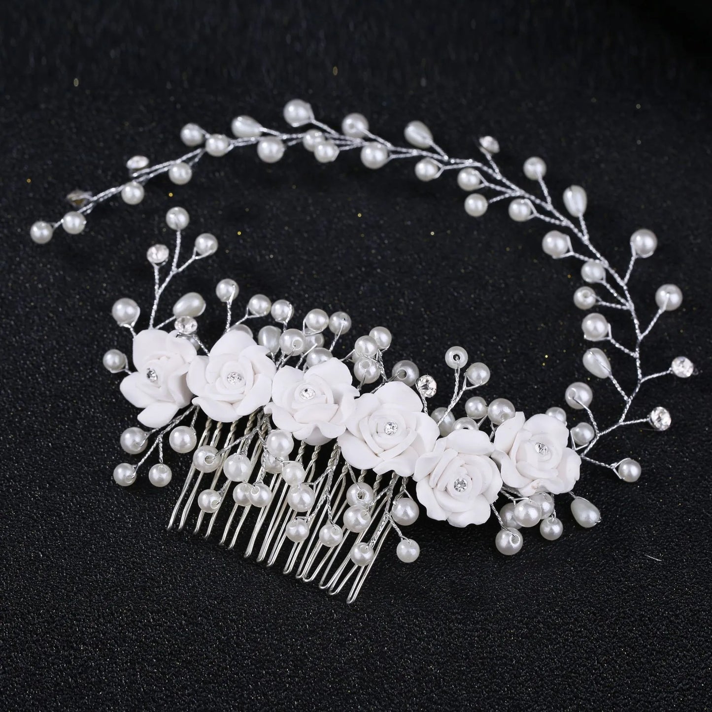 Wedding Hair Accessories Flower Hair Clips Hairpin Crystal Bride Headdress