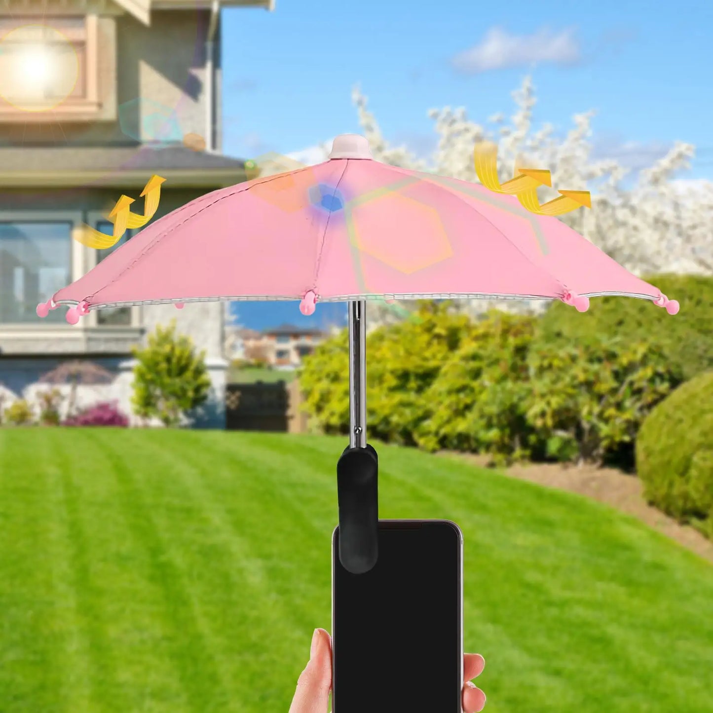 Cell Phone Umbrella Holder with Clip for Sun Shade