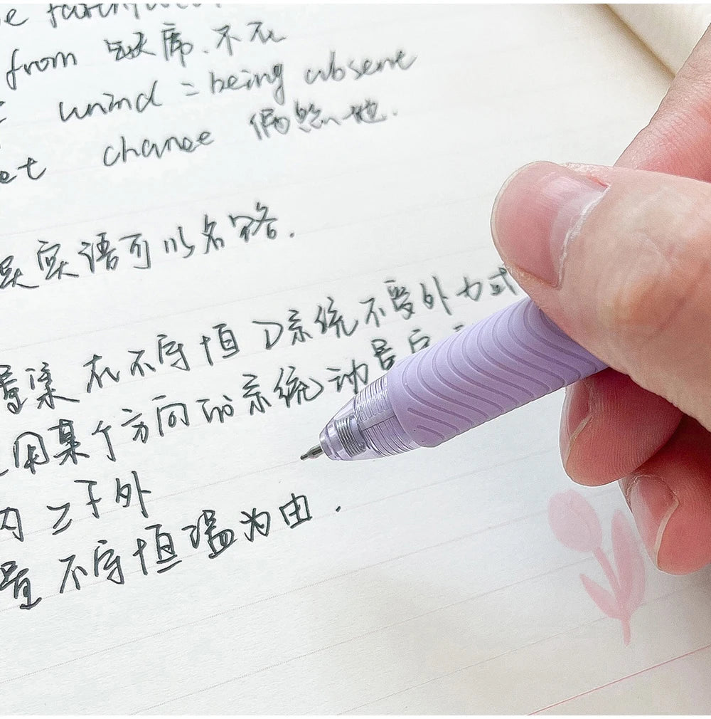 Gel Pen Quick-Drying Retractable 0.5mm Black Ink Pens Writing Stationery
