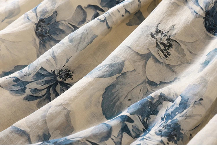 Casual Loose Print V Neck Short Sleeve