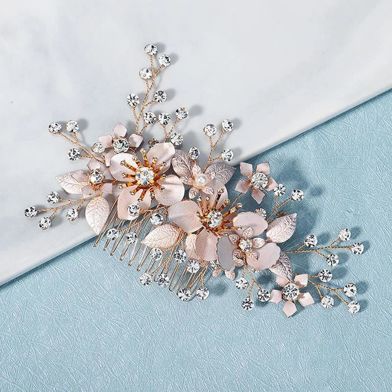 Wedding Hair Accessories Flower Hair Clips Hairpin Crystal Bride Headdress