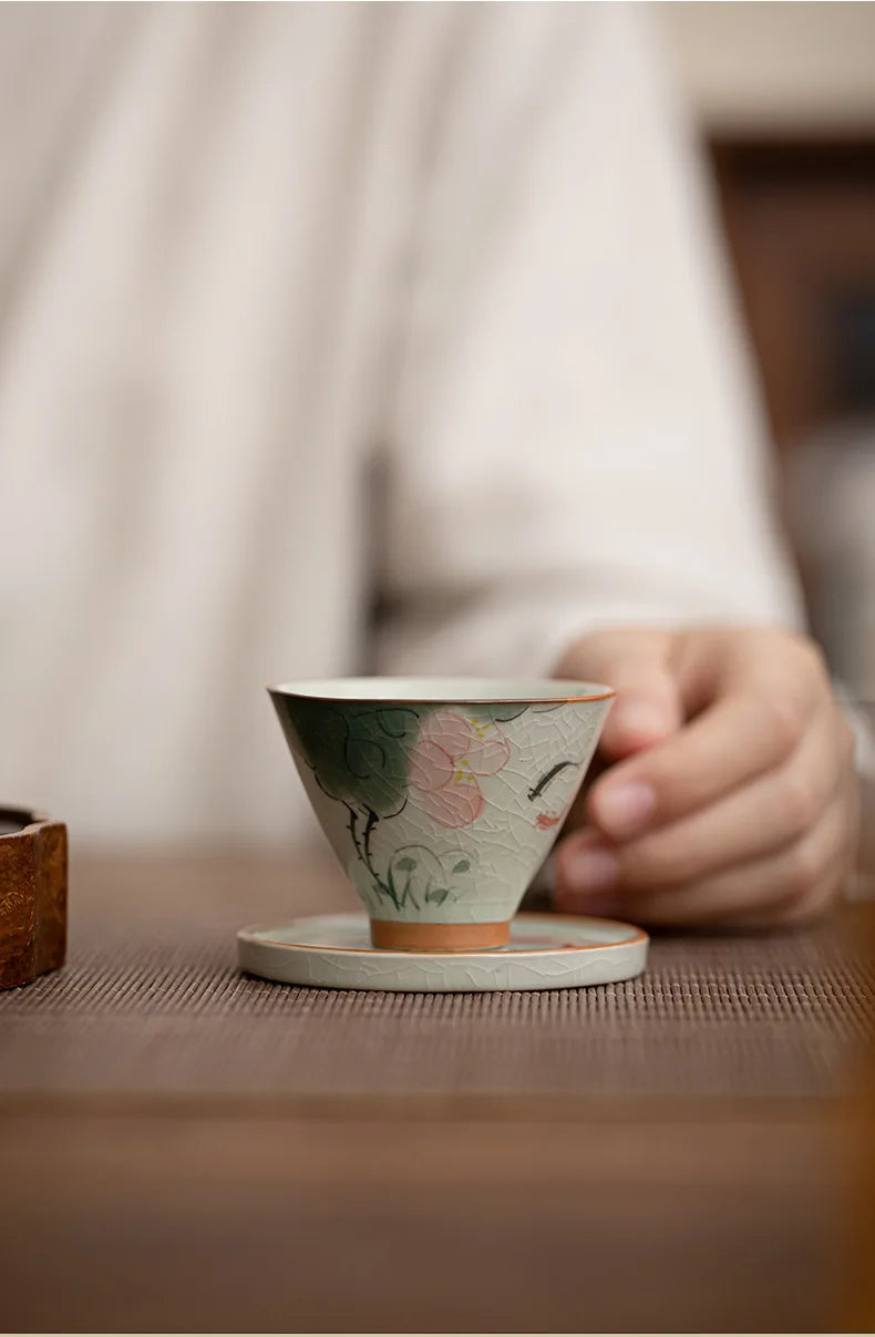 Durable Hand-painted Ceramic Hat And Cup