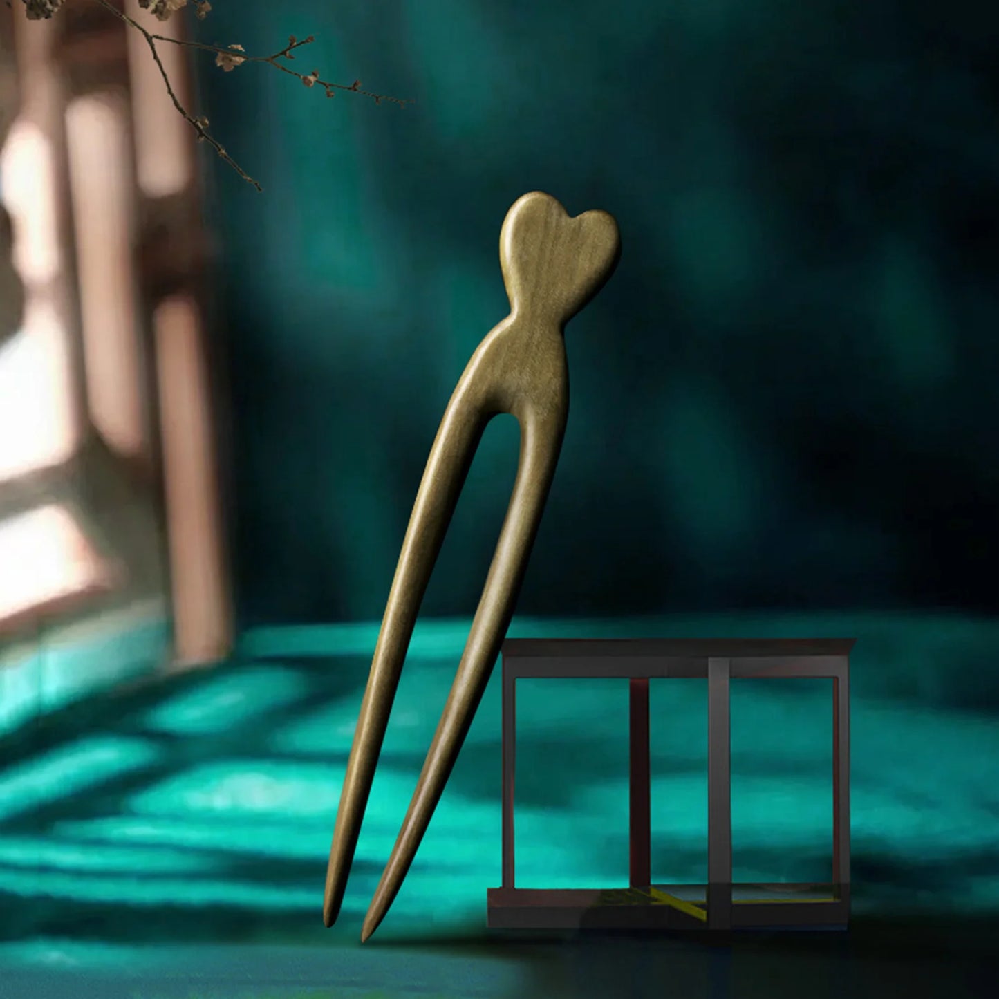 Women Hair Jewelry Accessories Wood Hand Carved Stick Hair Clips