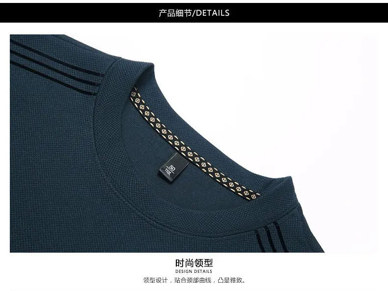 Fashion Male Clothes New Basic Striped Long Sleeve T-Shirt Spring