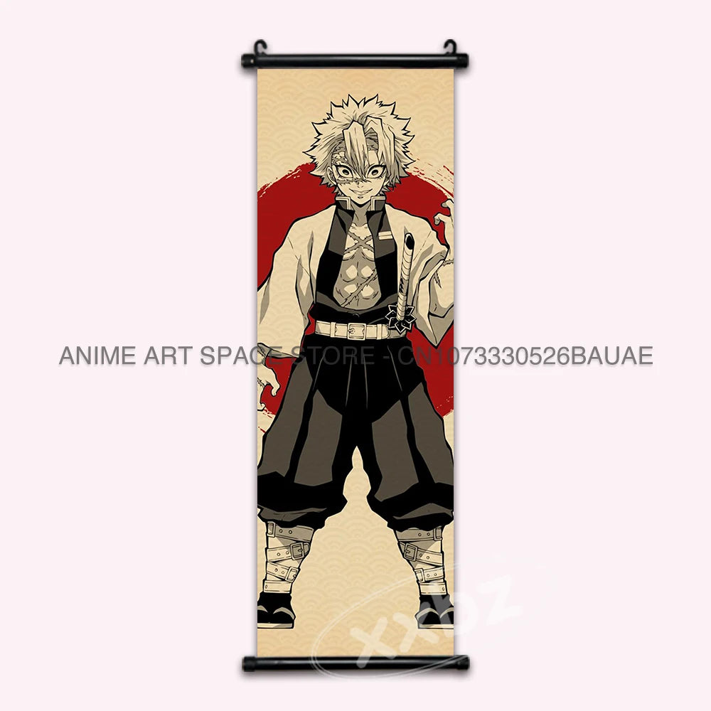 Demon Slayer Hanging Painting Modern Wall Artwork Scroll Picture Canvas