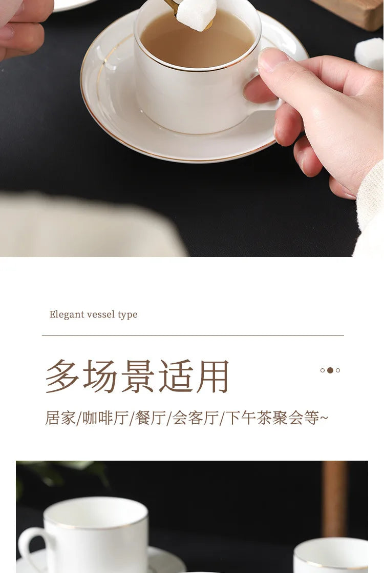 mug Bone china gold edged coffee cup set luxury