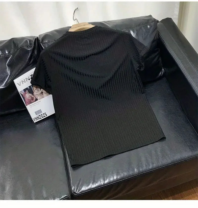 Men's Clothing  Silk Quick Dry Short Sleeve T-Shirt