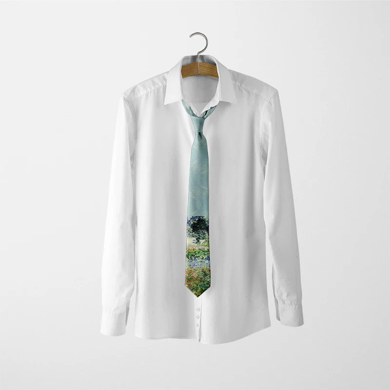 Famous Oil Painting Printed Tie Adult 8cm Wide Narrow Polyester