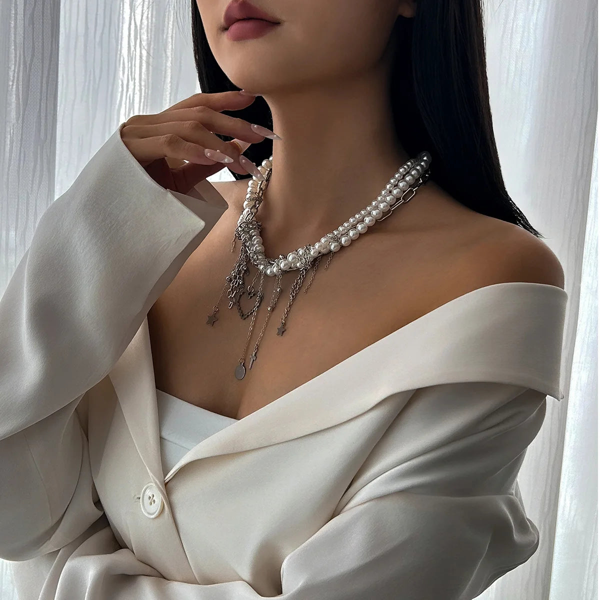 Pearl Beads Women's Jewelry Wholesale Grace Trendy Stainless Steel