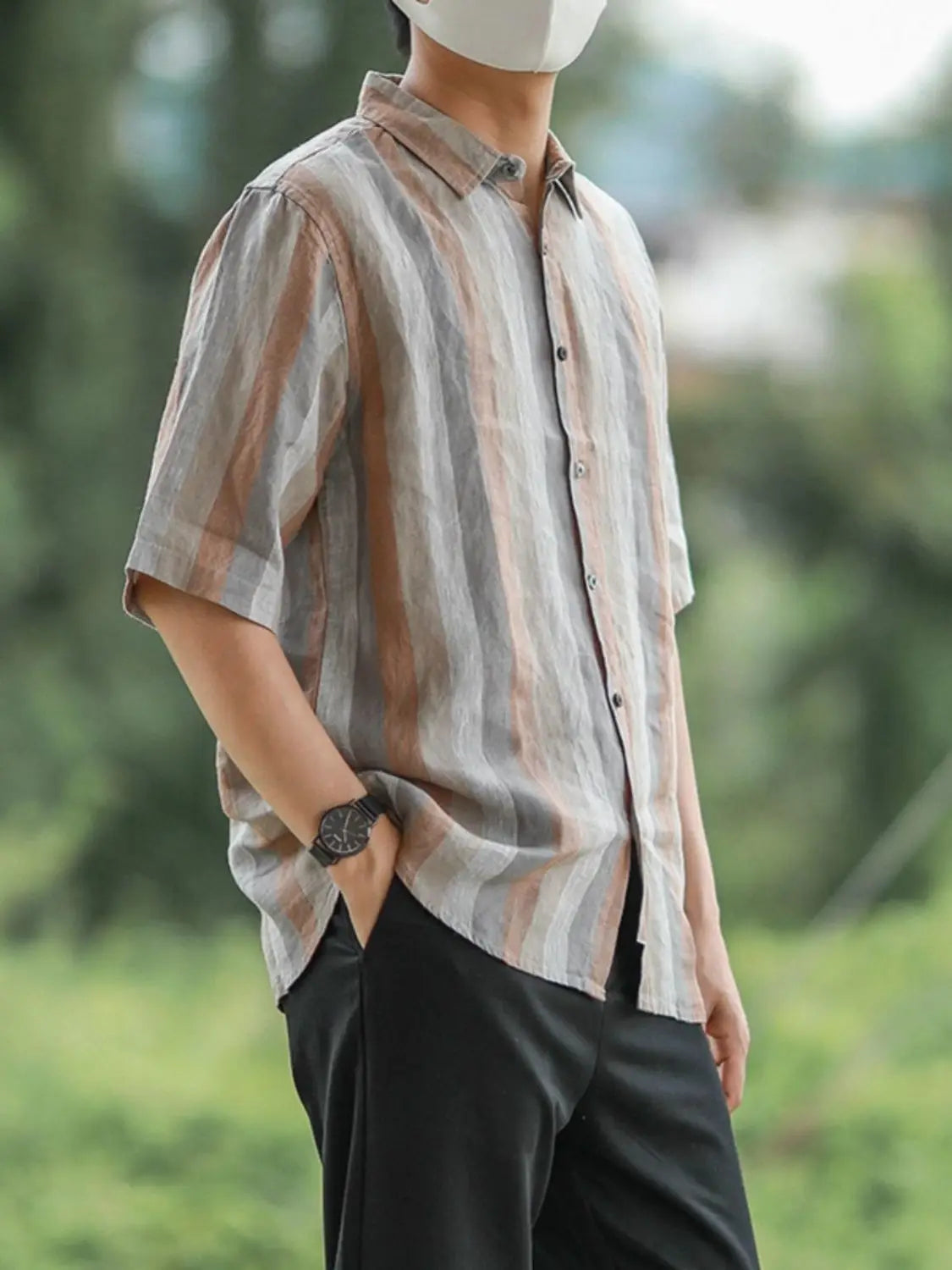 Men's Clothing Elegant Striped Men's Shirt Formal Business Casual Wear Comfortable Fabric Long Sleeve Classic Fashion