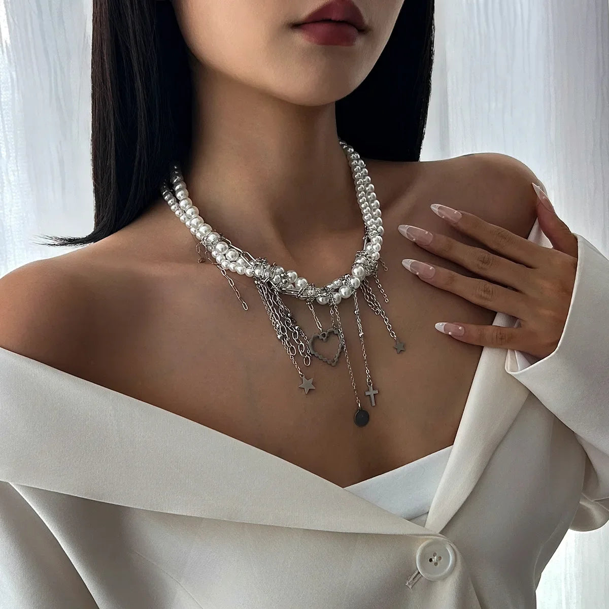 Pearl Beads Women's Jewelry Wholesale Grace Trendy Stainless Steel