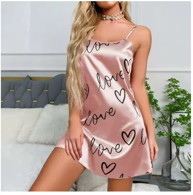 Women Nightwear Home Clothes Sexy Black Floral
