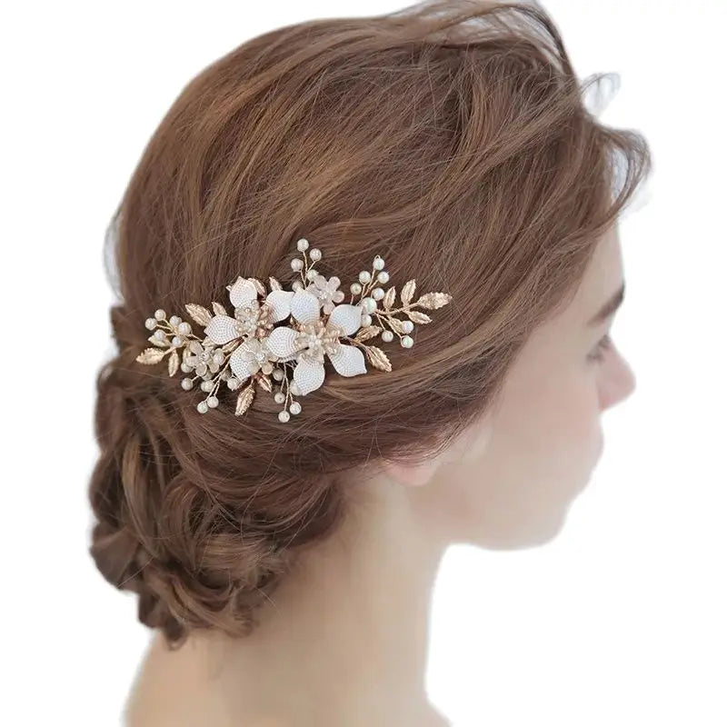 Wedding Hair Accessories Flower Hair Clips Hairpin Crystal Bride Headdress