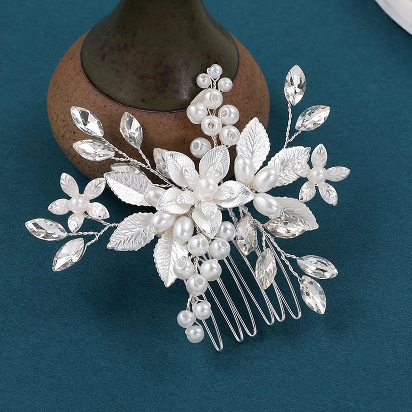 Wedding Hair Accessories Flower Hair Clips Hairpin Crystal Bride Headdress