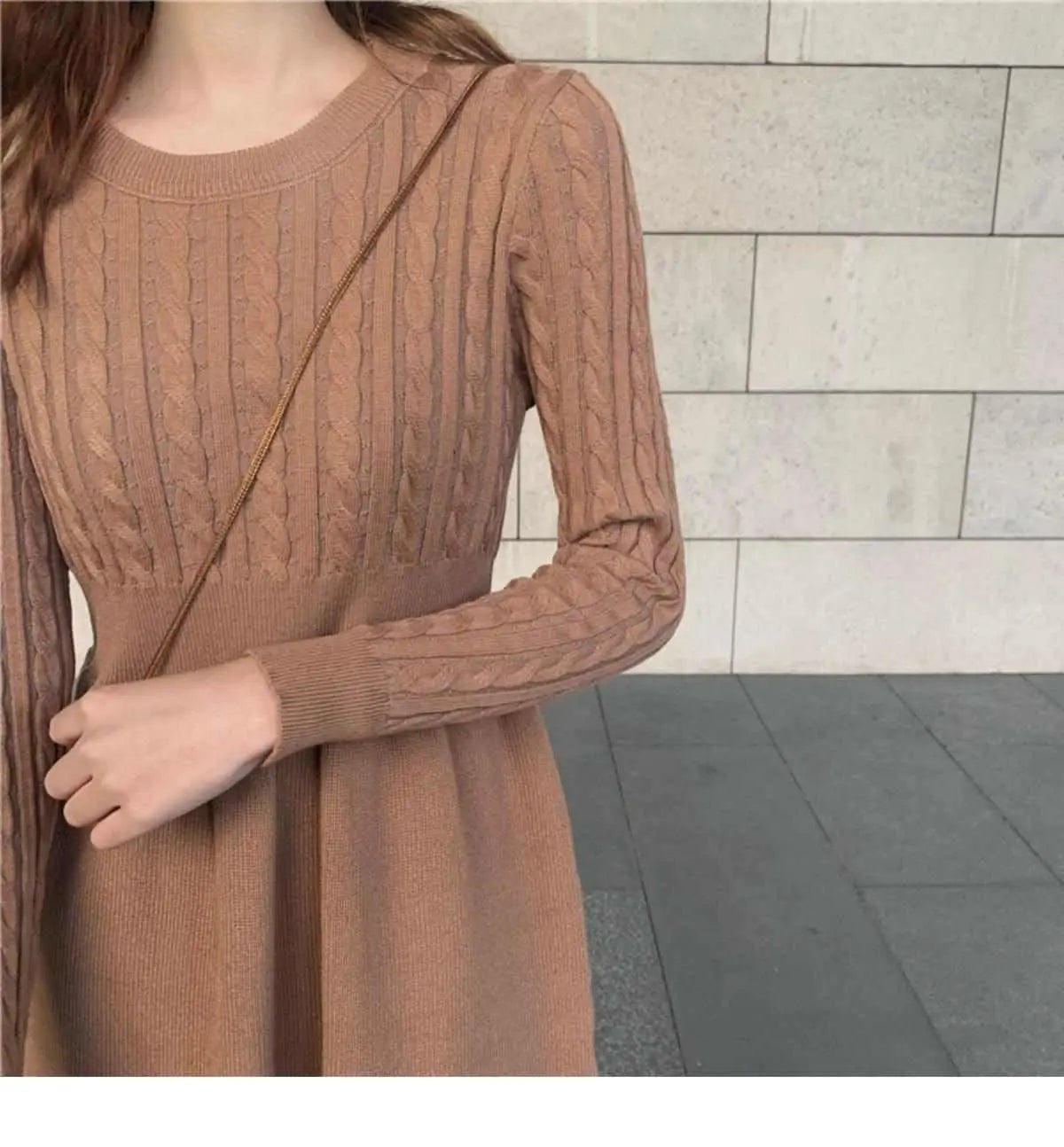 Knitted Dress for Women in Autumn Winter French Temperament