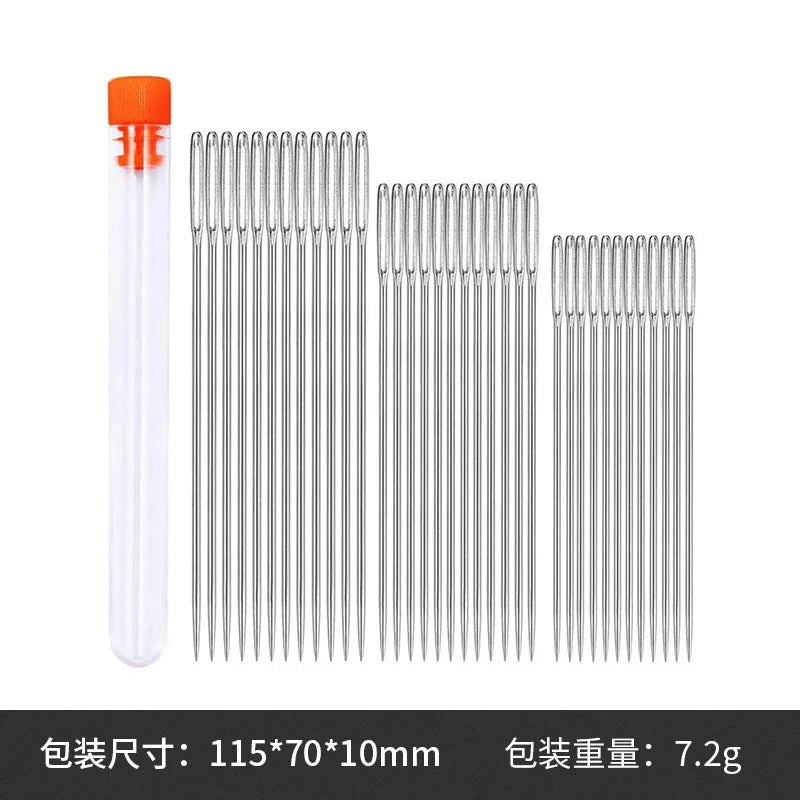 Large Eye Stitching Needles Sewing Needles Handmade Leather Needle Steel Yarn Knitting Needles Sewing Tool Set