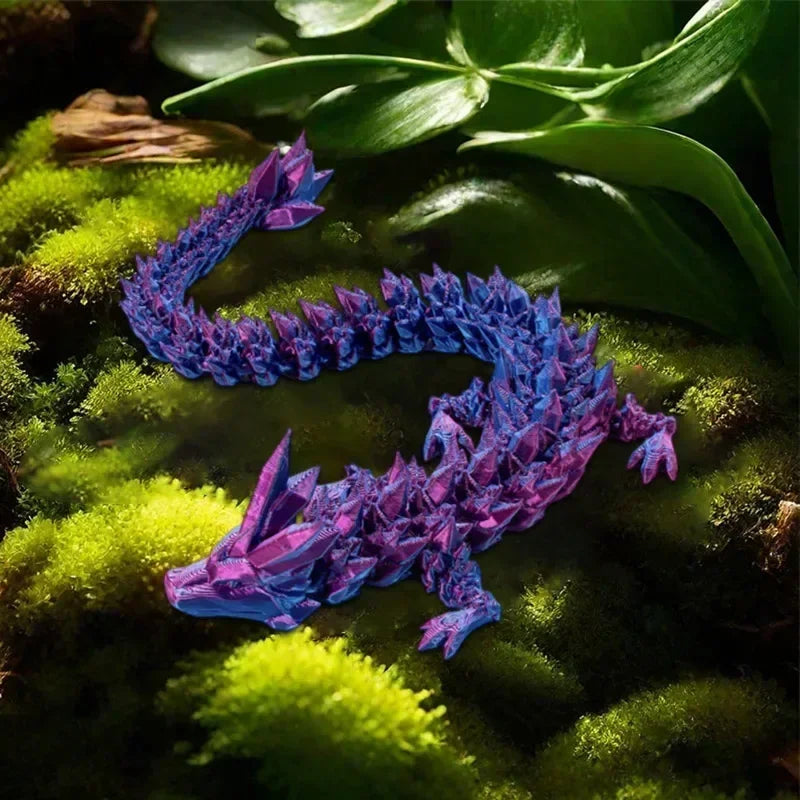 3D Printed Dragon Ornaments Luminous Chinese Long Flexible Articulated