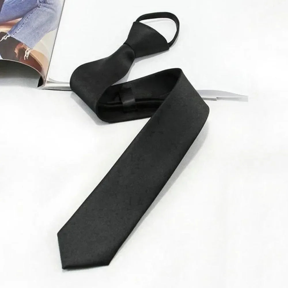Black Color Fashion Simple Clip on Tie