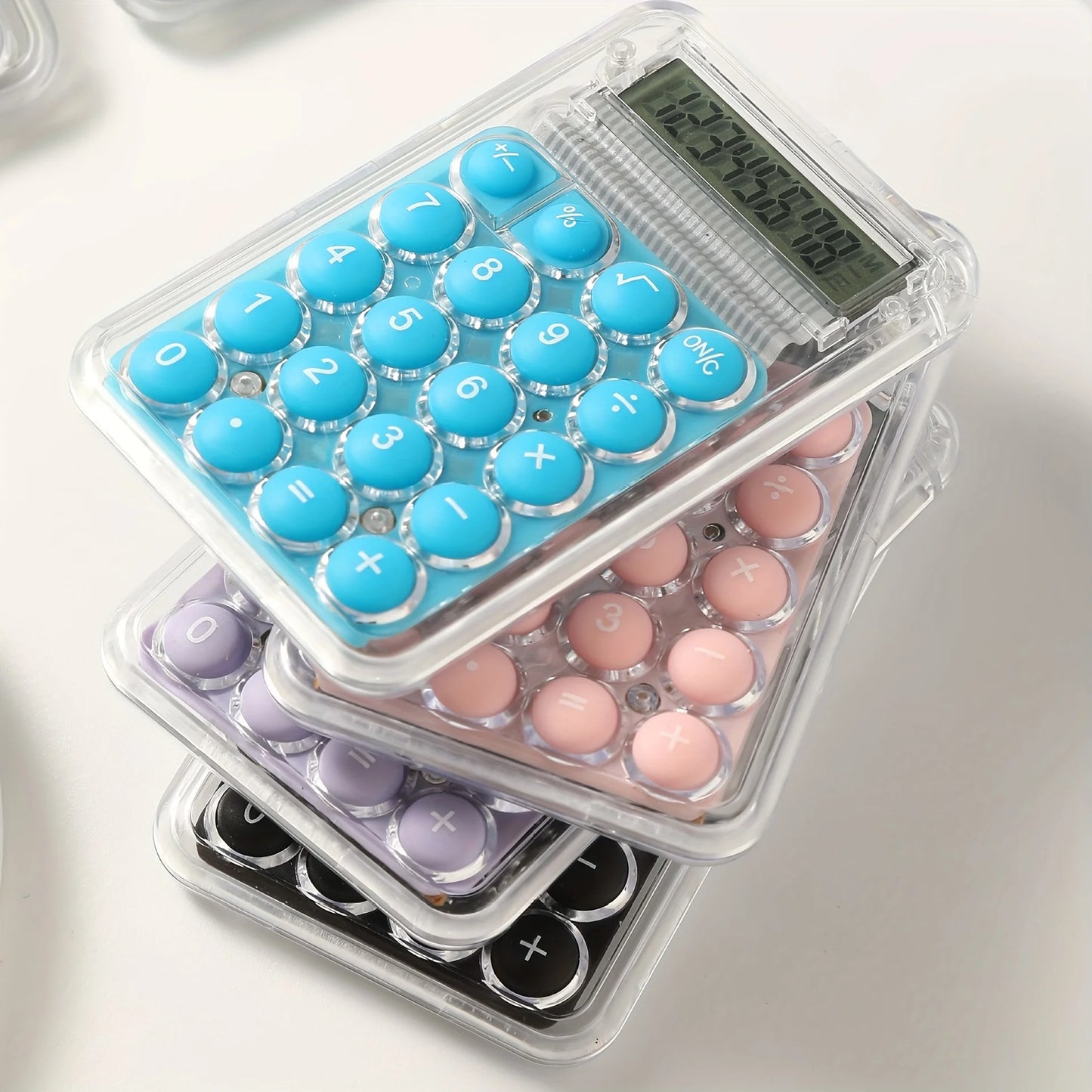 1Pcs Student Calculator LCD Display Large ScreenSiicone Buttons 8-digit