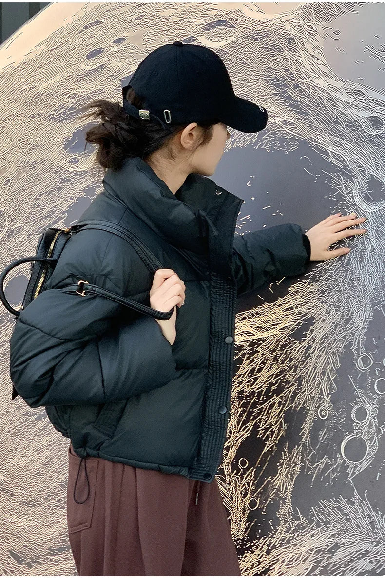 Coat Zipper Puffer Jacket Korean Fashion Cotton-padded Jacket