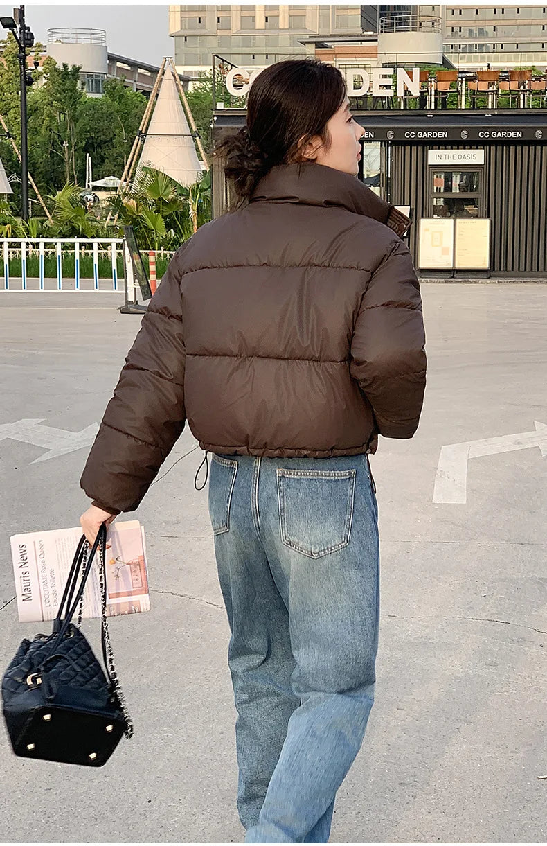 Coat Zipper Puffer Jacket Korean Fashion Cotton-padded Jacket
