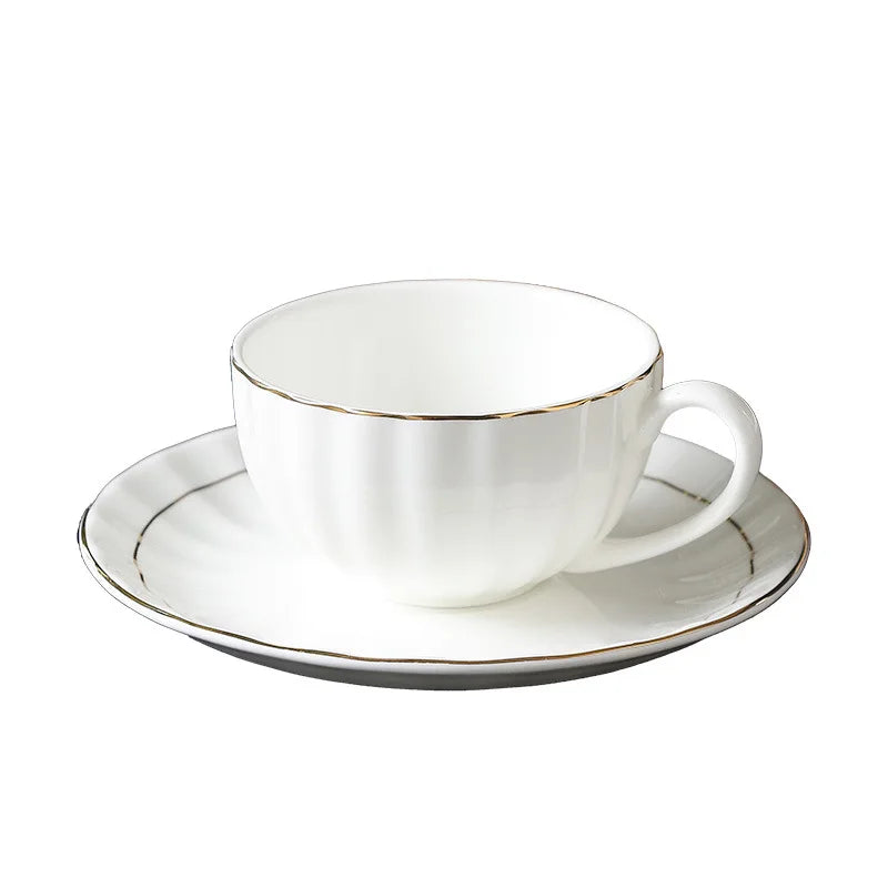 mug Bone china gold edged coffee cup set luxury