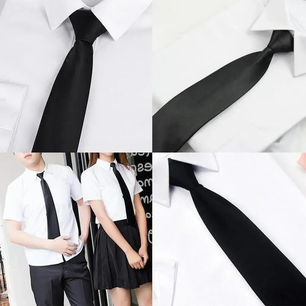 Black Color Fashion Simple Clip on Tie