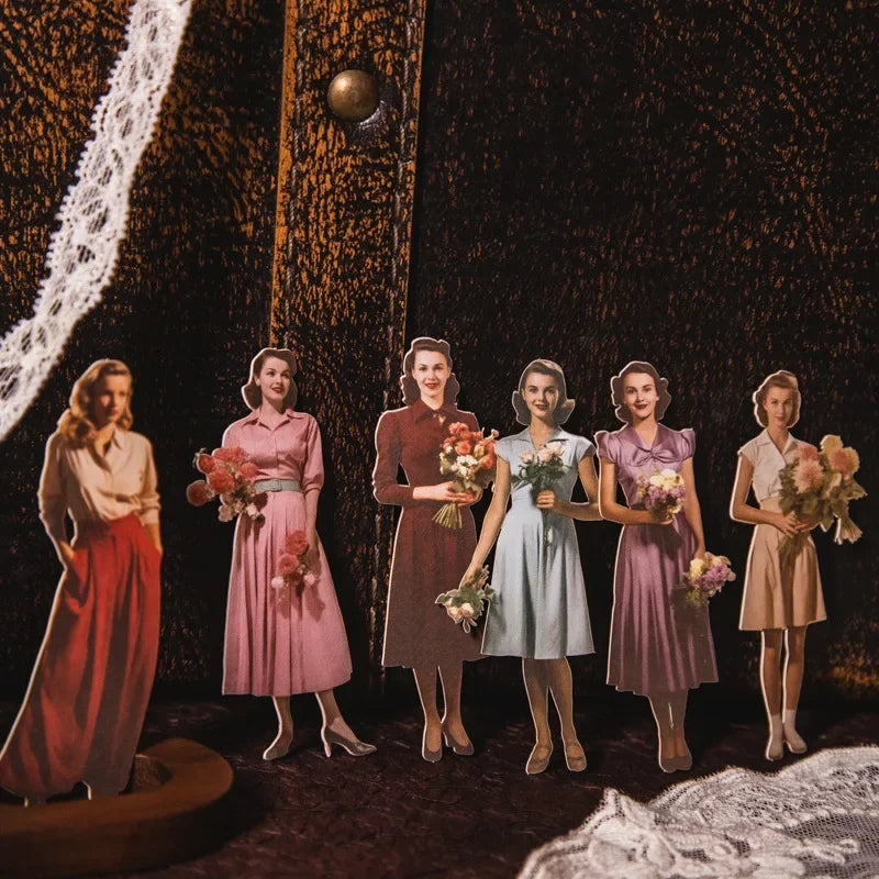 Mr. Paper, Retro Character Hard Card Stickers, Decorative Scrapbook Notebook