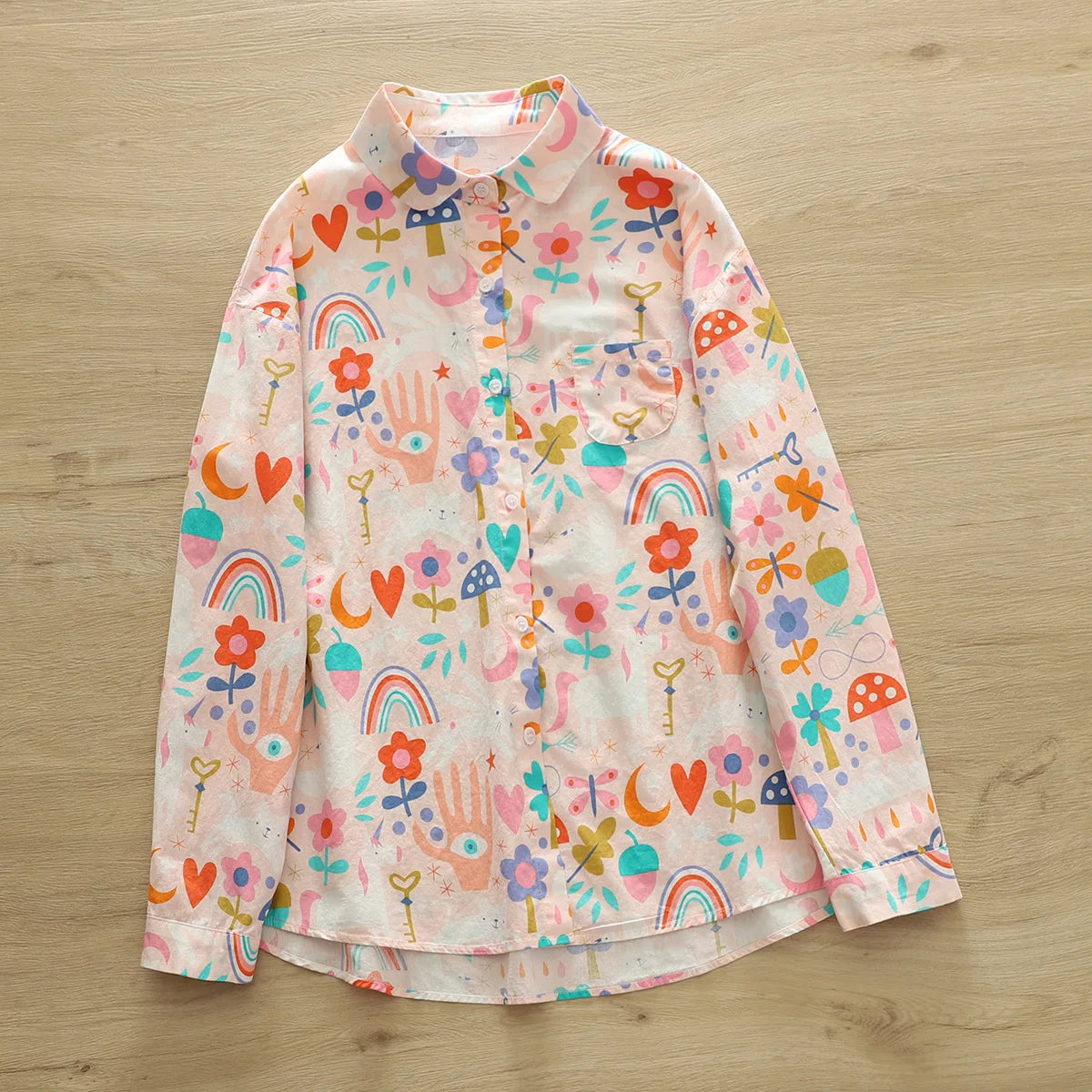 Printed Shirts Cotton Casual Blouses and Tops